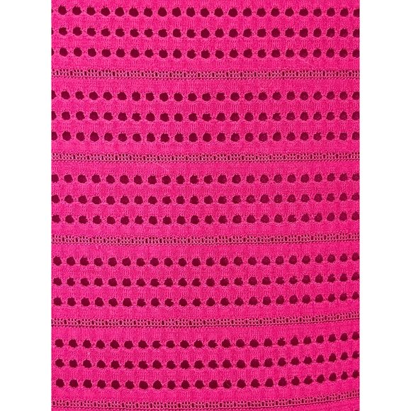 Size 12 FUCHSIA POINTELLE FIT & FLARE DRESS Spring Summer Wedding Party Church - Picture 5 of 5